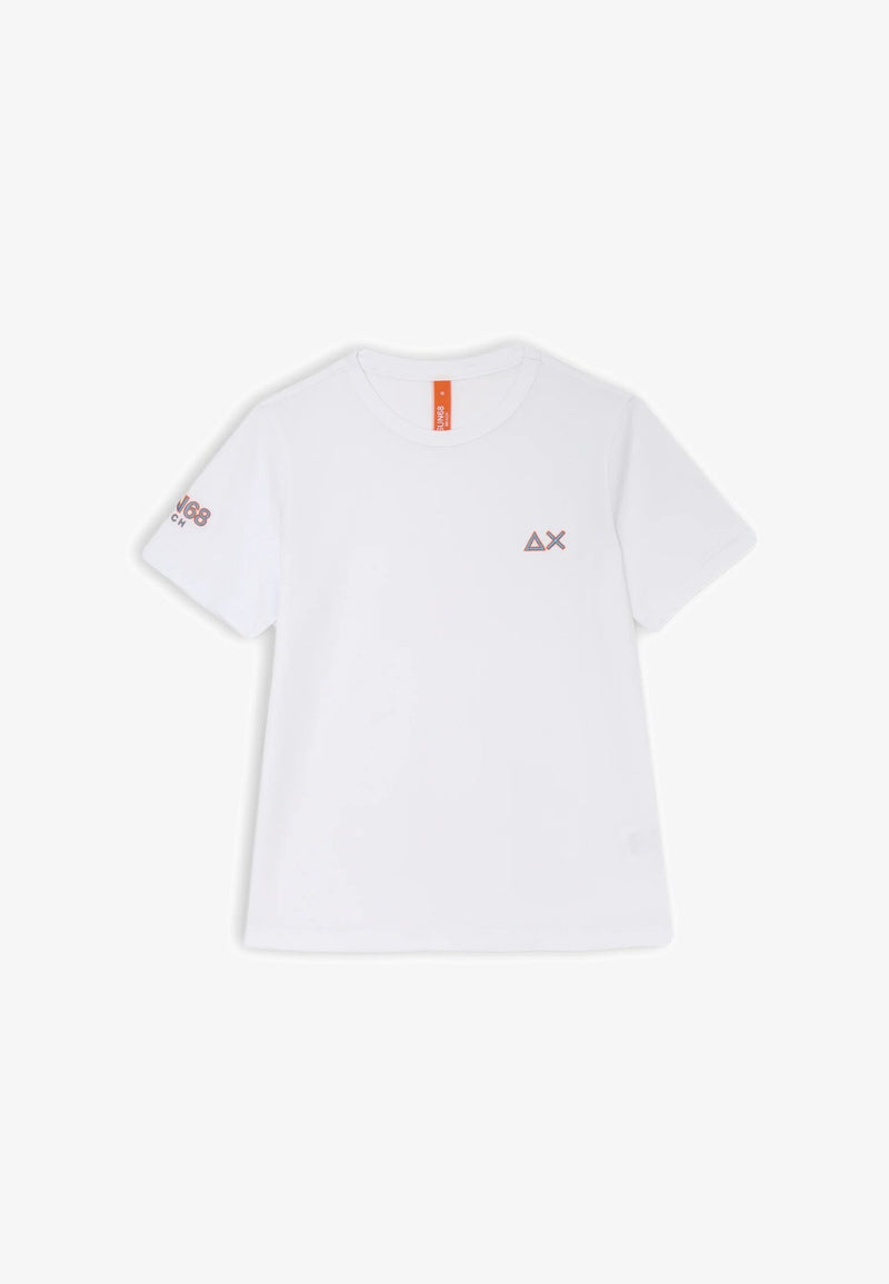 Sun68 kids white t-shirt short sleeve minimal logo print - WHITE | CammarataMode