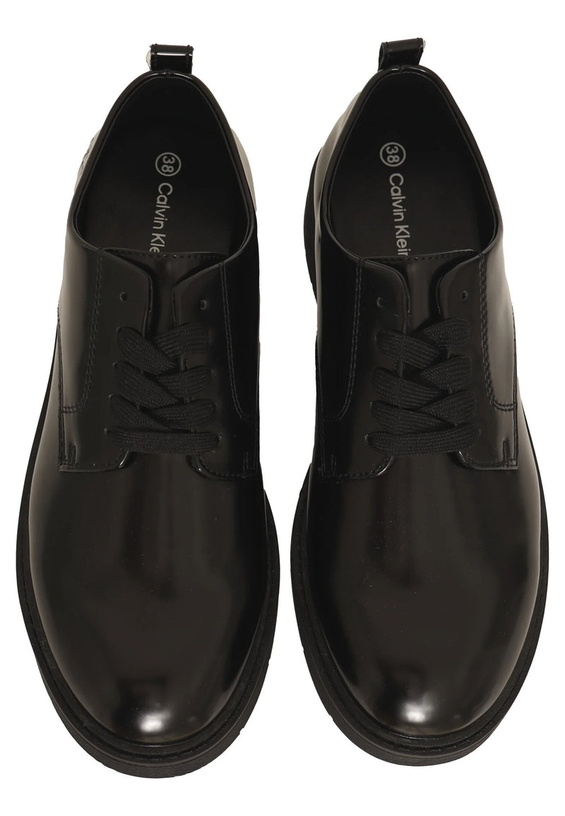 Calvin Klein inglesine bambina nere eleganti stringate scuola - NERO | CammarataMode