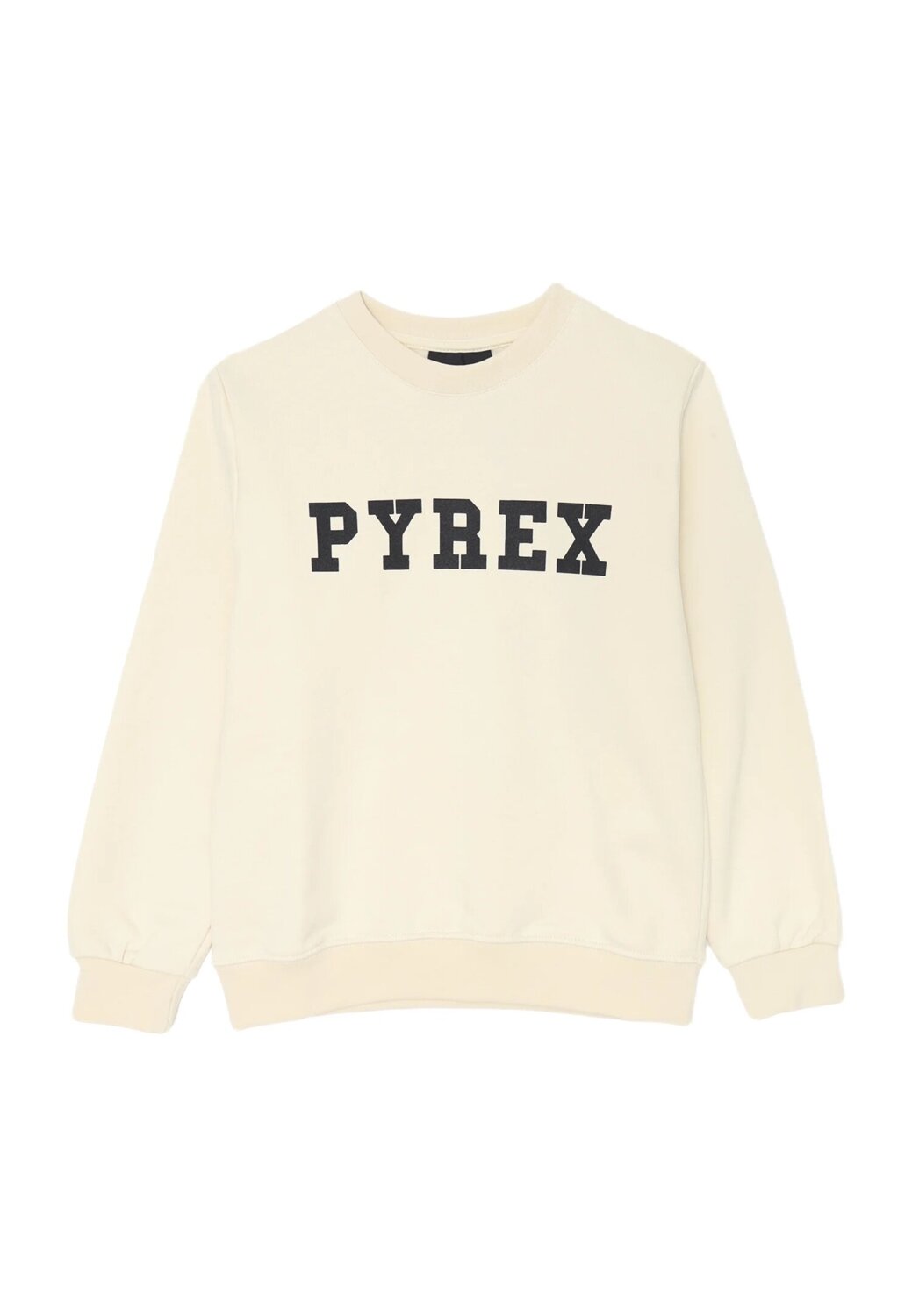 Pyrex completo bambino felpa panna e pantaloni neri cotone inverno