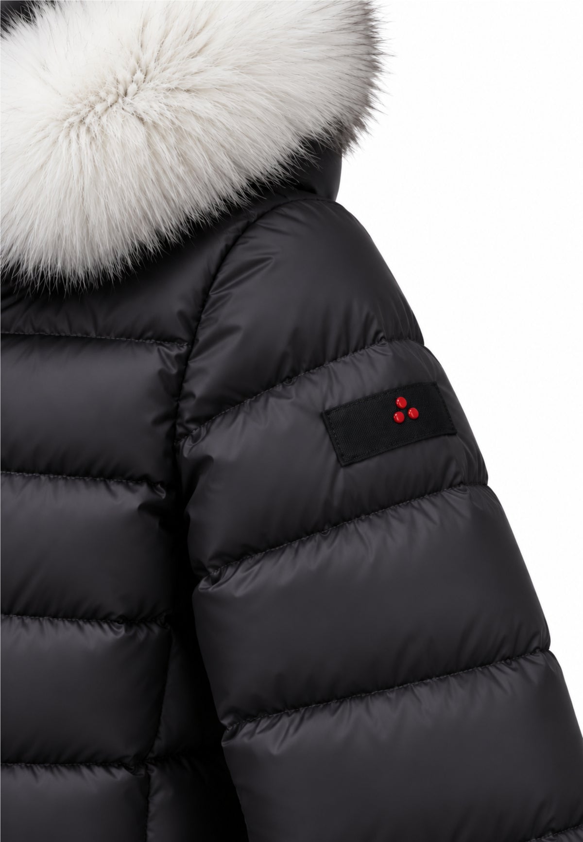 Peuterey GIUBBOTTO NERO LUNGO TRAPUNTATO CON DETTAGLIO PELLICCIA Bambine e ragazze SERIOLA MQN 05 FOX FUR KID.NE_