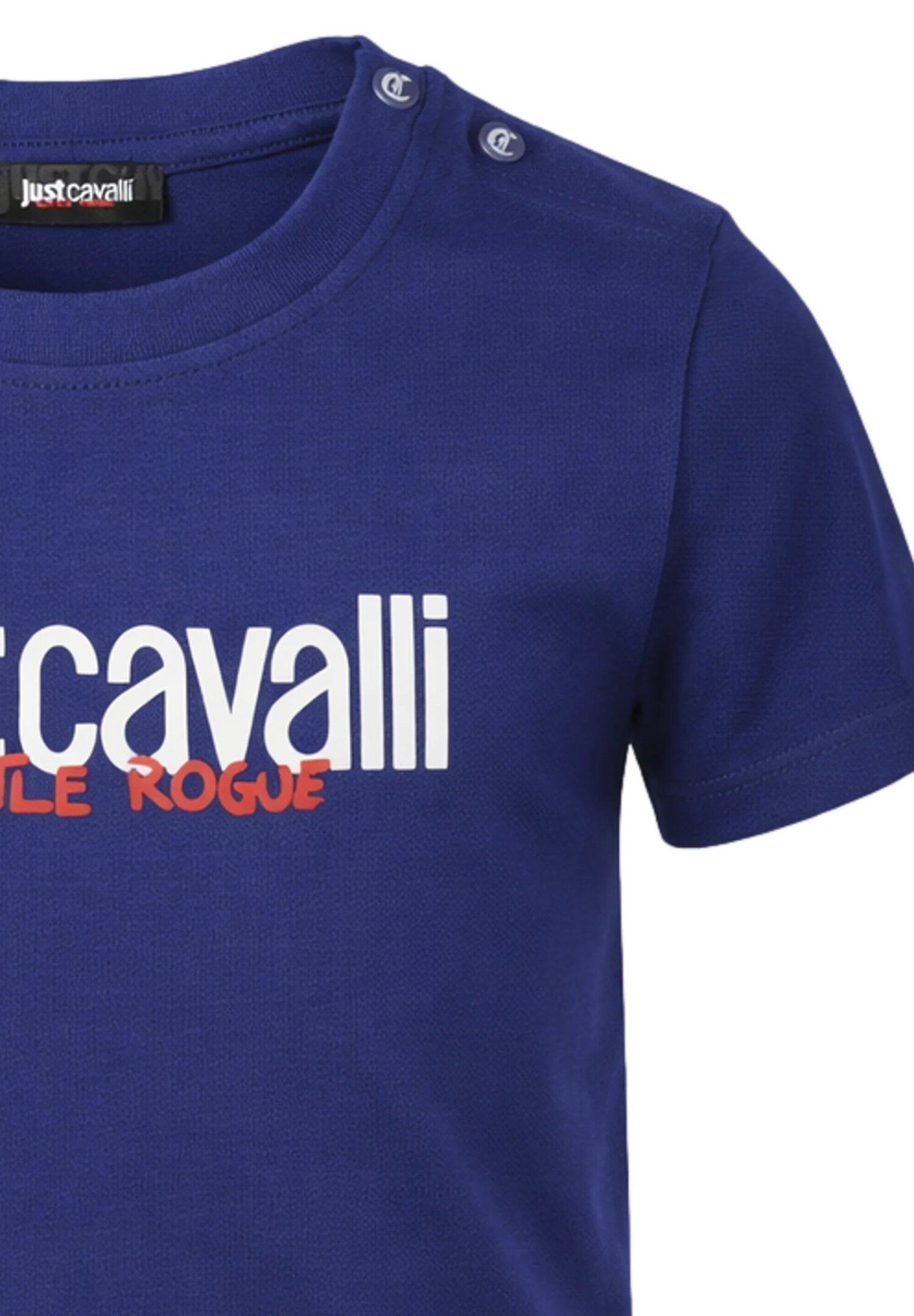 Just Cavalli t-Shirt Blu Stampa Davanti Logo Neonato JIP26047TS_