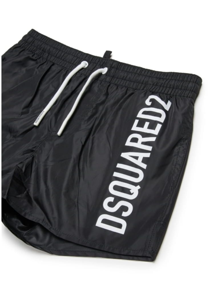 Dsquared costume da bagno kids/junior nero con logo Bambino