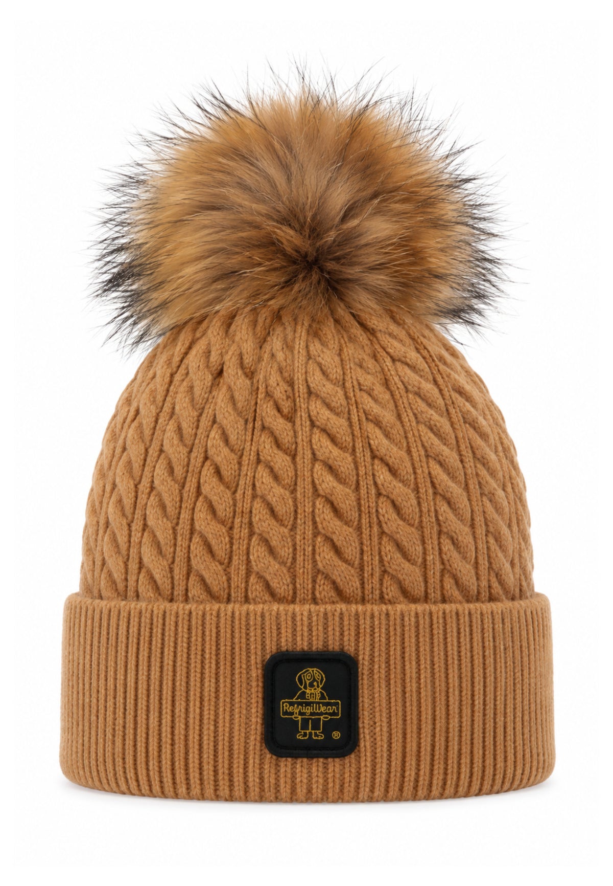 REFRIGIWEAR CAPPELLO A TRECCIA CON LOGO PATCH E POMPOM Bambine e ragazze RG2615FW26_