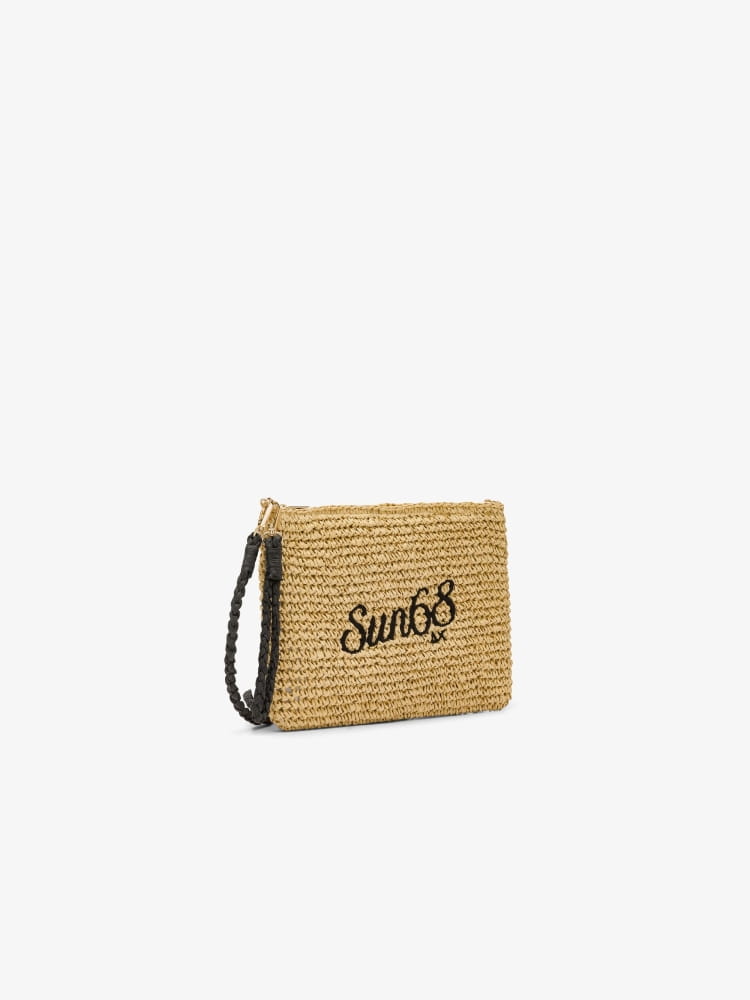 Sun68 pochette rafia donna logo sul davanti