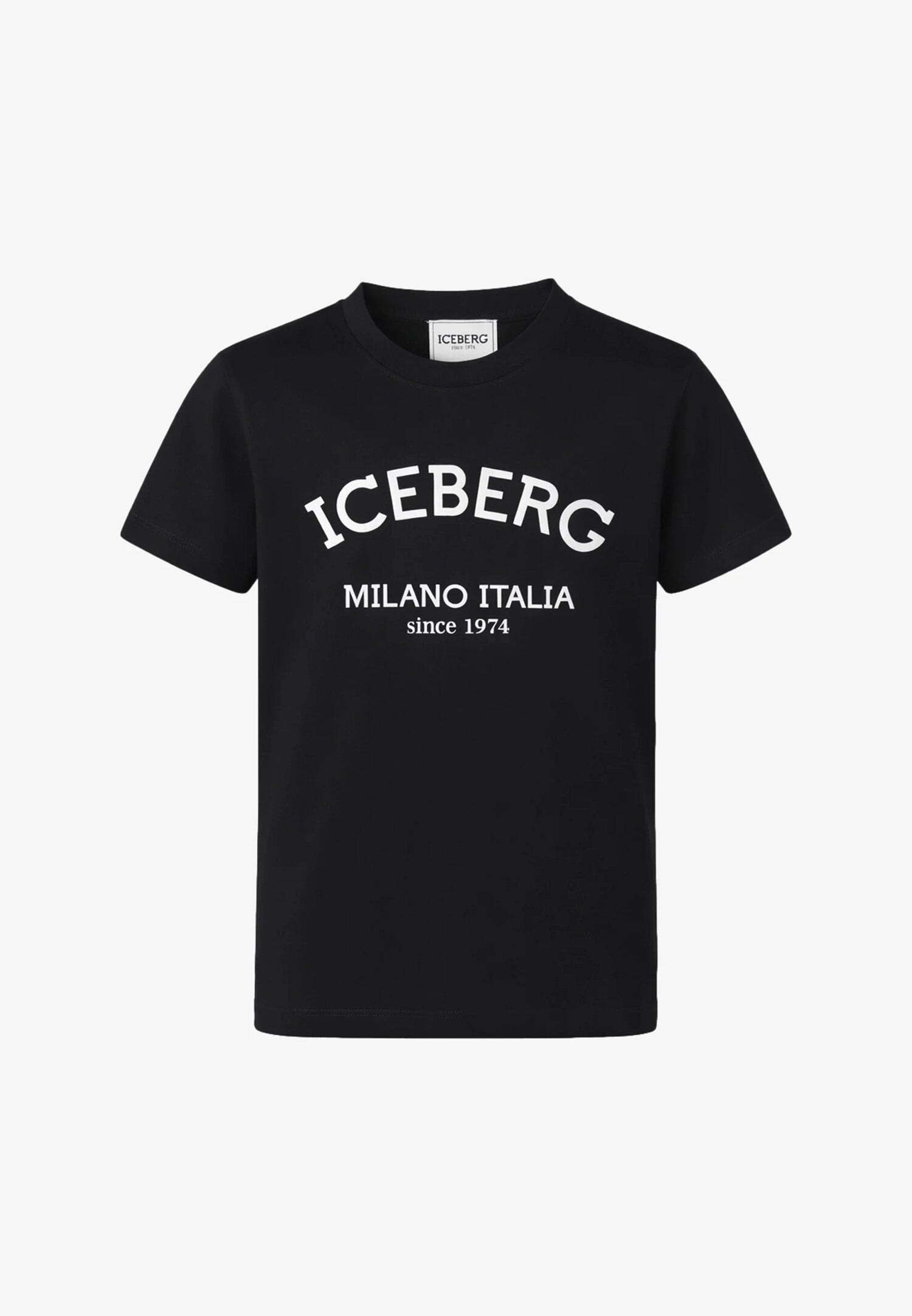Icebergs Tshirt Logo Con Gommato Nera Bambino TSICE6127J_