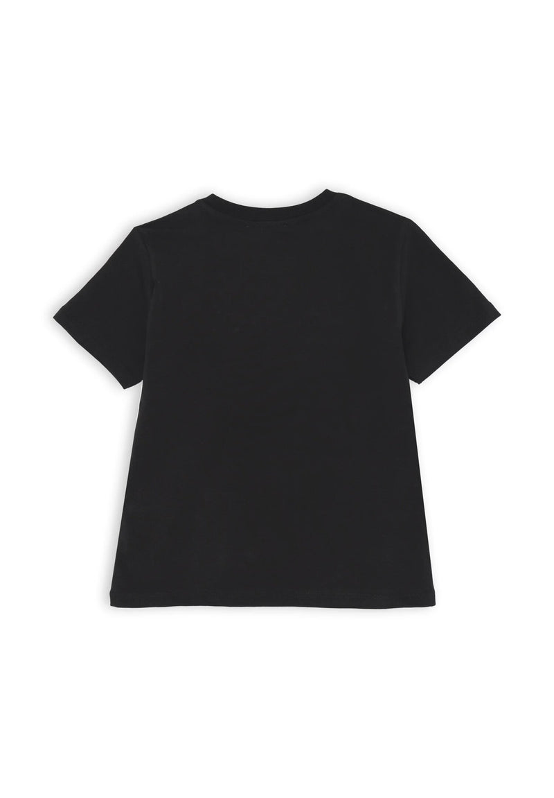 T-shirt Gaelle Paris nera con strass, bambina e ragazza - NERO | CammarataMode