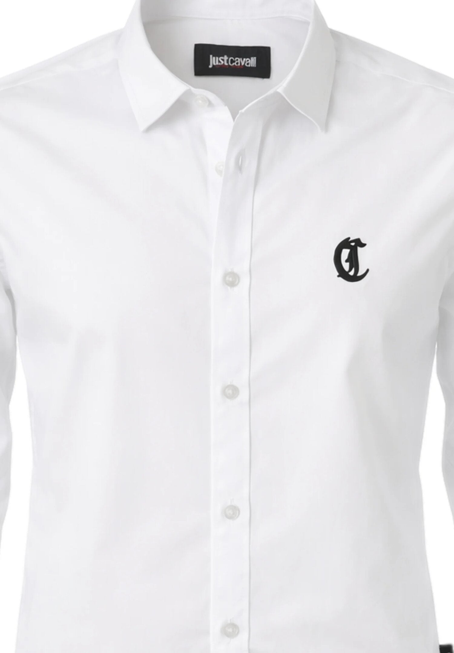 Just Cavalli Camicia Bianca Con Logo Jc Nero Davanti Bambino JBP26034CA_