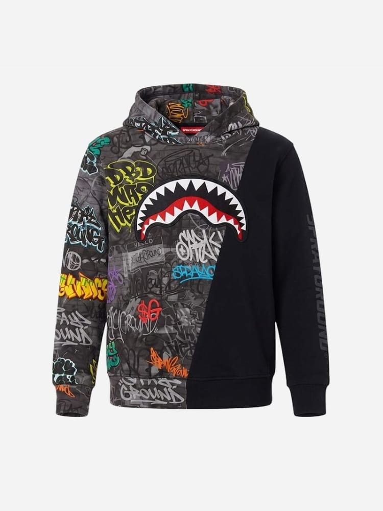Sprayground felpa nera bambino all over