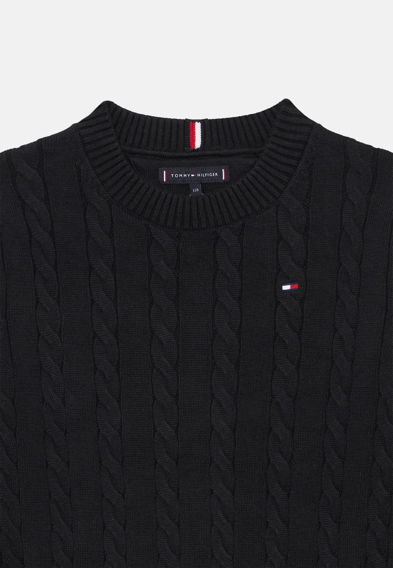 Tommy Hilfiger maglione cable nero cotone bambino ragazzo - NERO | CammarataMode