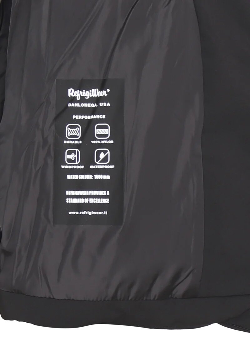 Refrigiwear Giubbotto Nero Bambina In Nylon Con Cappuccio Elegante AI25