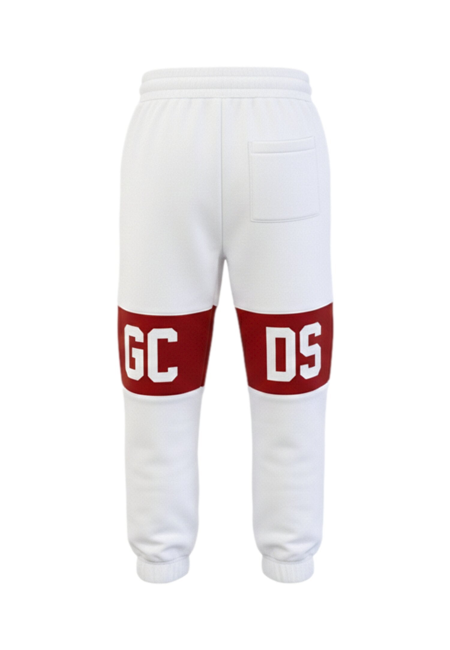 Gcds Pantalone Tuta Bianco Bambino Vita Regolabile Sportivo In Cotone 743377_