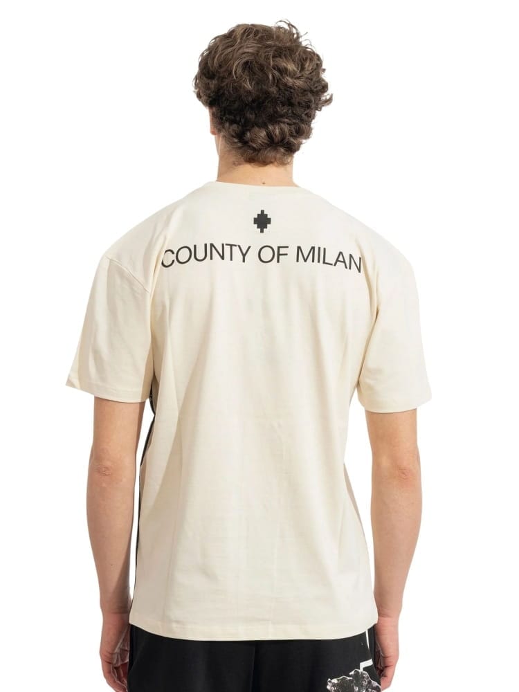 County Of Milan t-shirt uomo bianco panna con stampa pantera Uomo