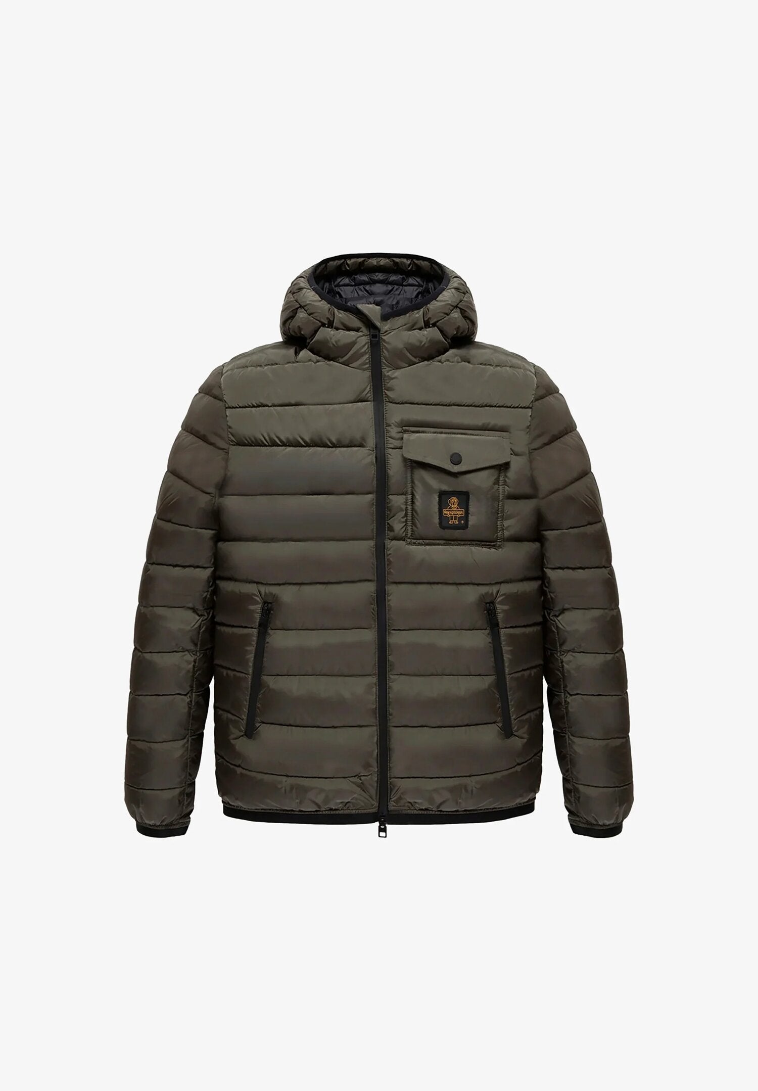 Refrigiwear Giubotto Verde Uomo In Nylon Con Cappuccio Tipo Sportivo AI25