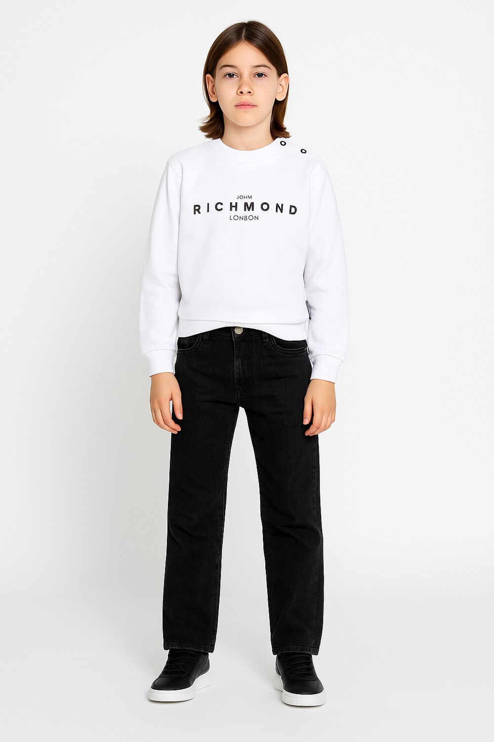 John Richmond jeans sigaretta bambino black denim 2-16 anni cotone