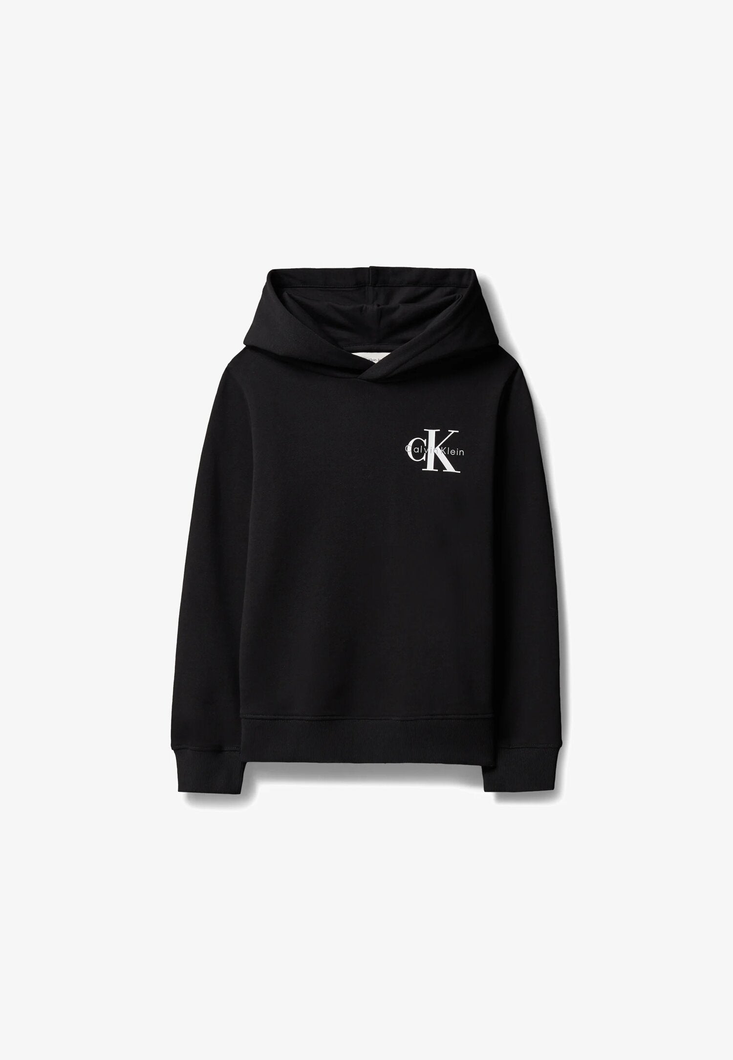 Calvin Klein Felpa Nera Con Capuccio Logo Ck Bambino LV1CKTJB08BEH_