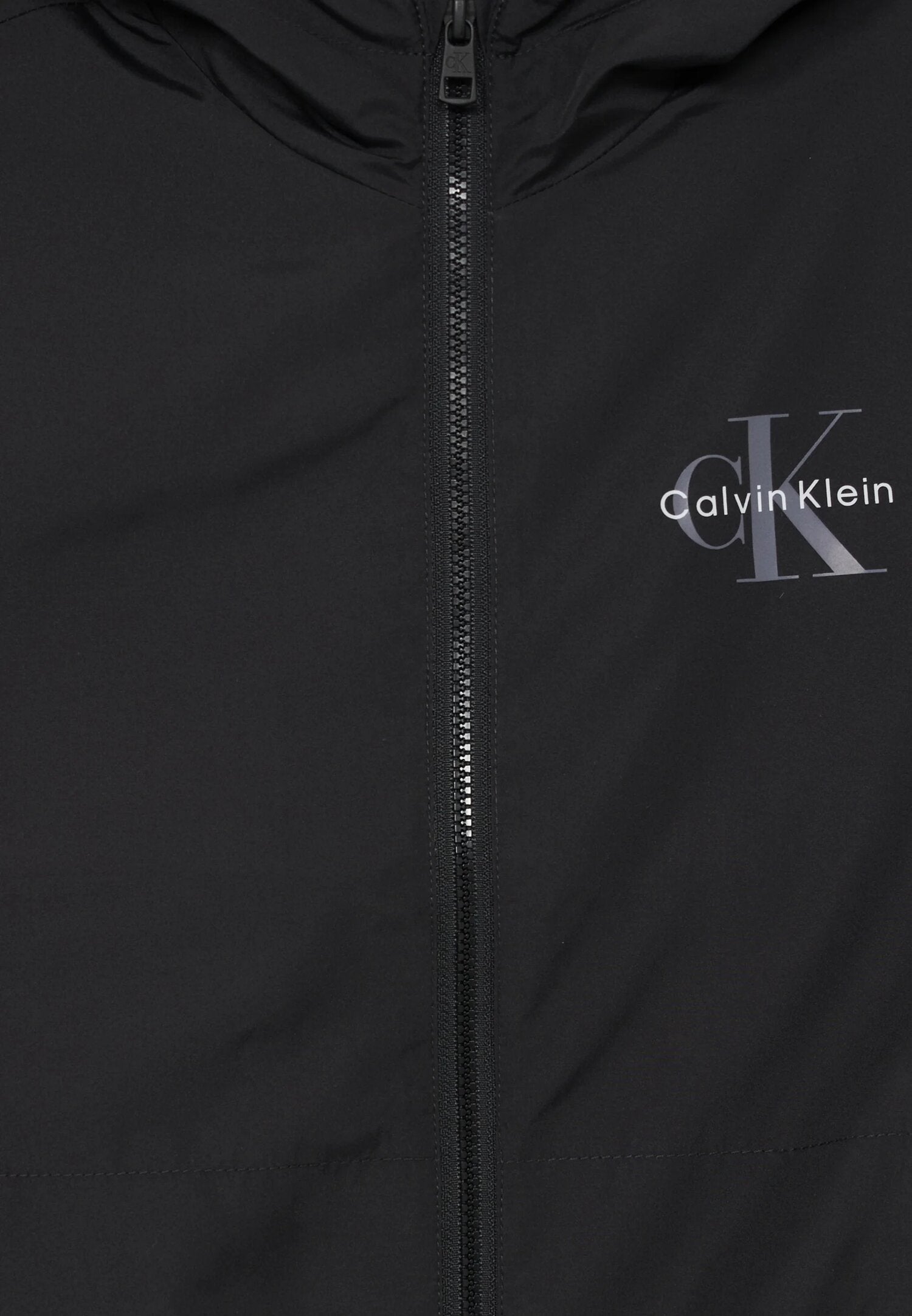 Calvin Klein Giacca a Vento Nera Bambino Con Cappuccio Mezza Stagione PE26