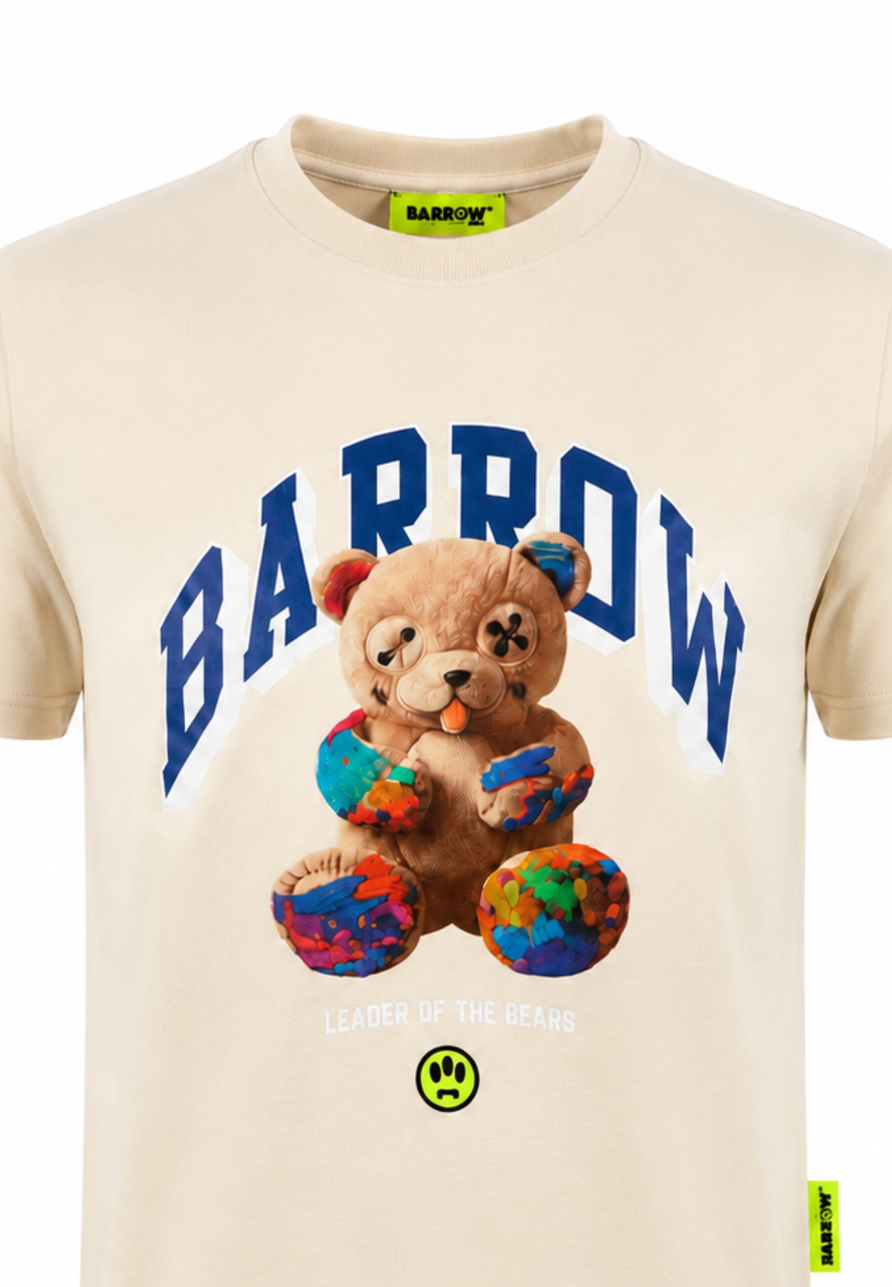 BARROW T SHIRT PANNA A MEZZE MANICHE CON STAMPA ORSO Bambini e ragazzi F6BKJUTH027.PANNA_