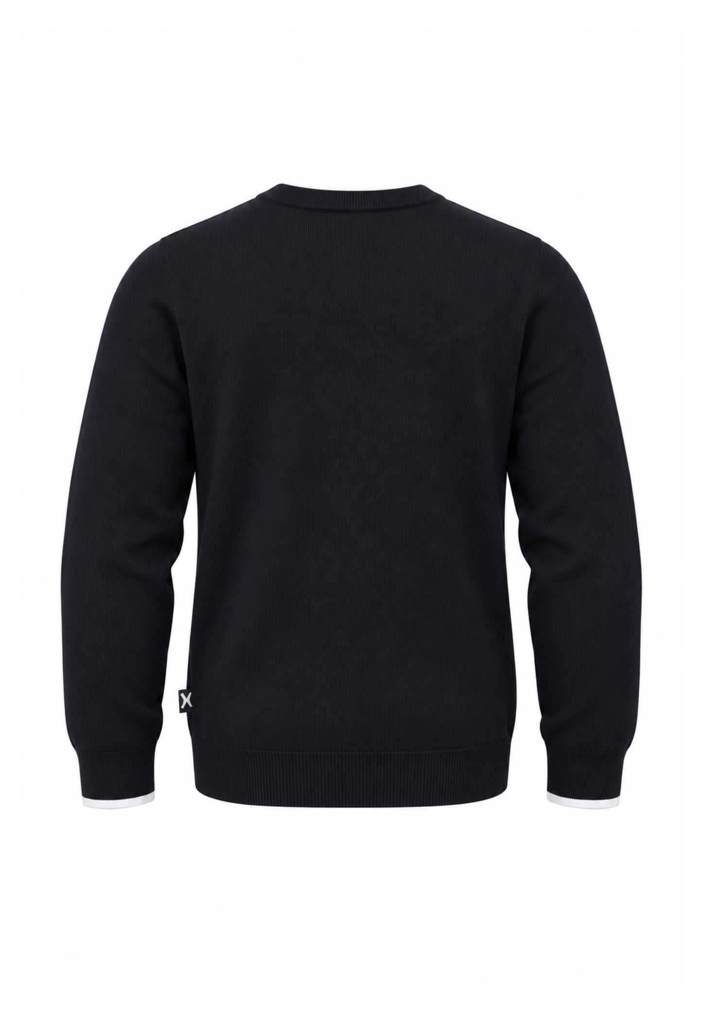 John Richmond MAGLIONE NERO CON ORLI A CONTRASTO BIANCHI Uomo UMA26271MA.NE_