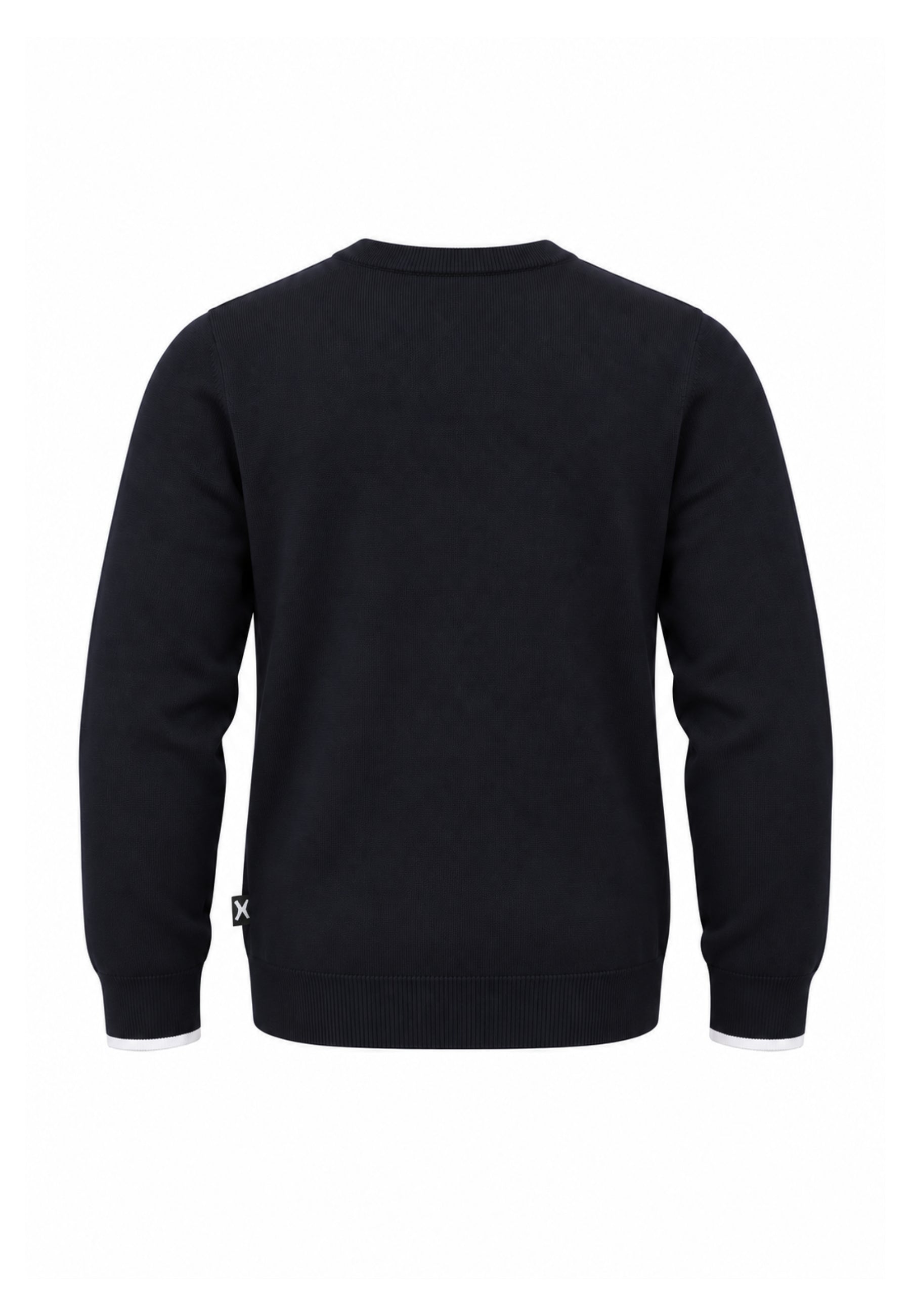 John Richmond MAGLIONE NERO CON ORLI A CONTRASTO BIANCHI Uomo UMA26271MA.NE_