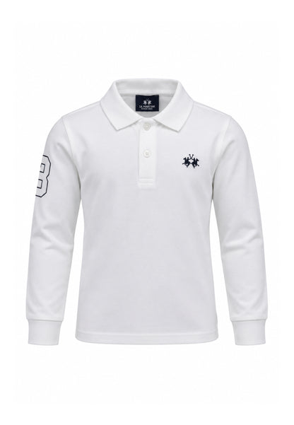 LA MARTINA polo panna ricamo logo piccolo Bambini e ragazzi mab0357.panna_