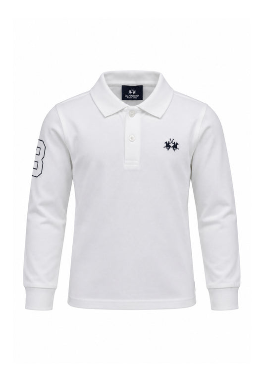 LA MARTINA polo panna ricamo logo piccolo Bambini e ragazzi mab0357.panna_