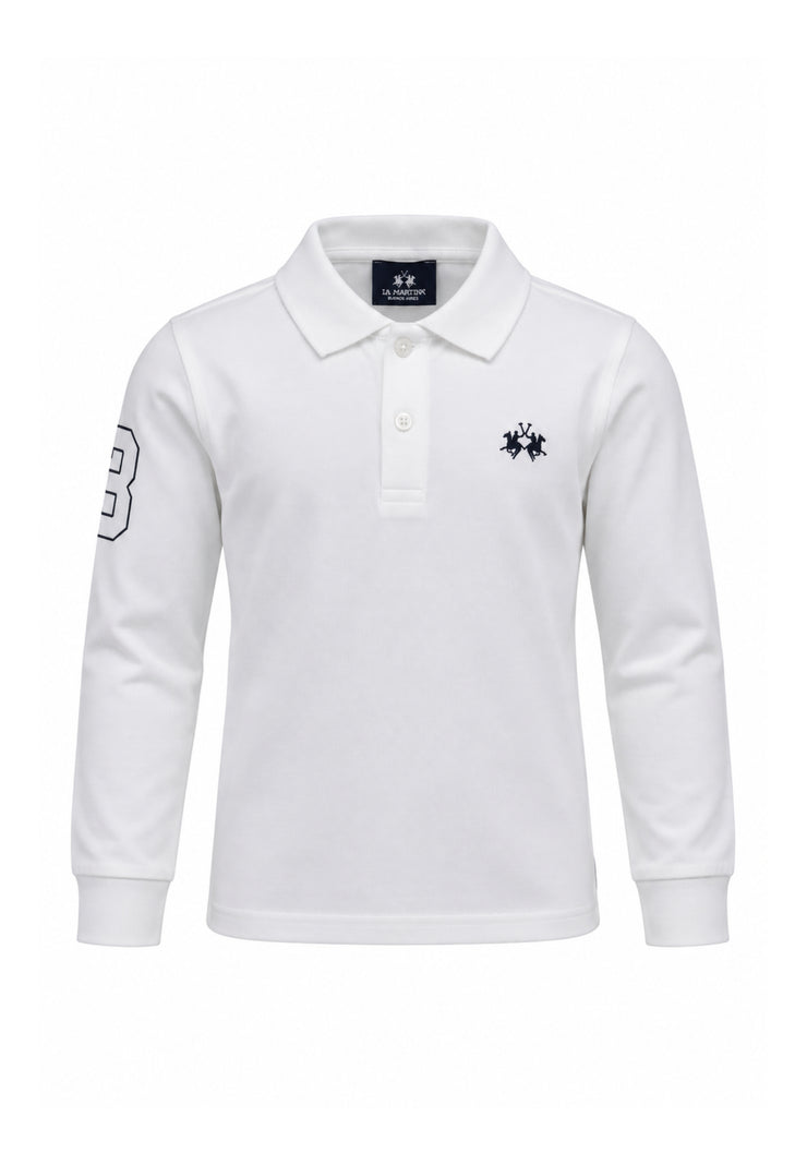 LA MARTINA polo panna ricamo logo piccolo Bambini e ragazzi mab0357.panna_