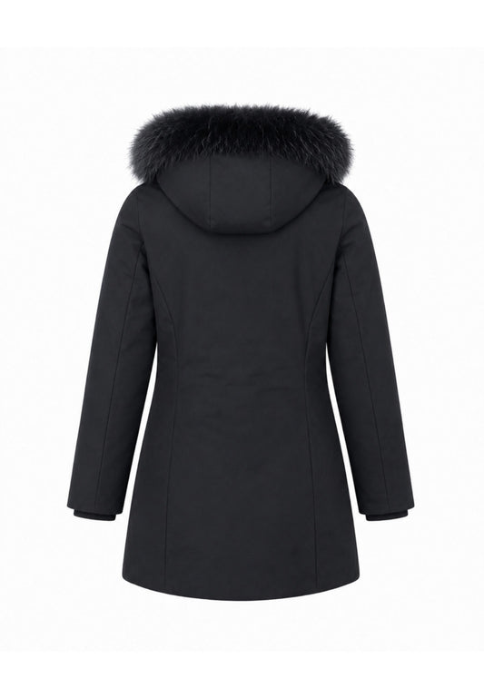 Bomboogie GIUBBOTTO NERO CON CAPPUCCIO E PELLICCIA VERA Bambine e ragazze CG583VTACR6.NE_