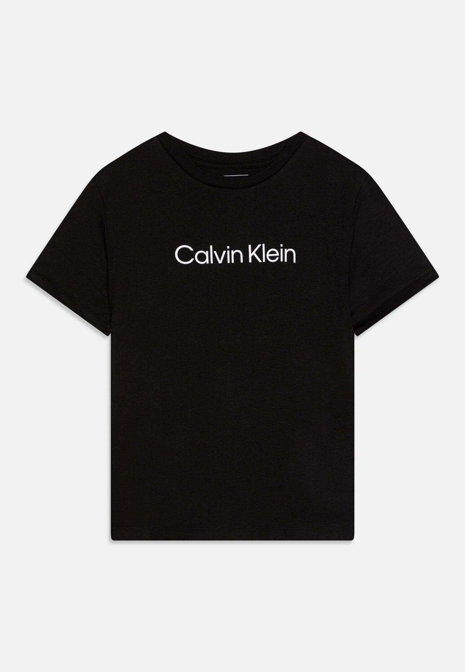 Calvin Klein Tshirt Nera Bambino In Jersey Maniche Corte Passeggio PE26
