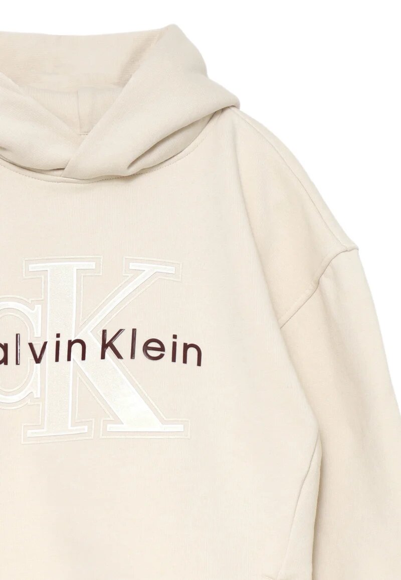 Calvin Klein Felpa Bambina In Cotone Con Cappuccio Sportivo Autunno/inverno