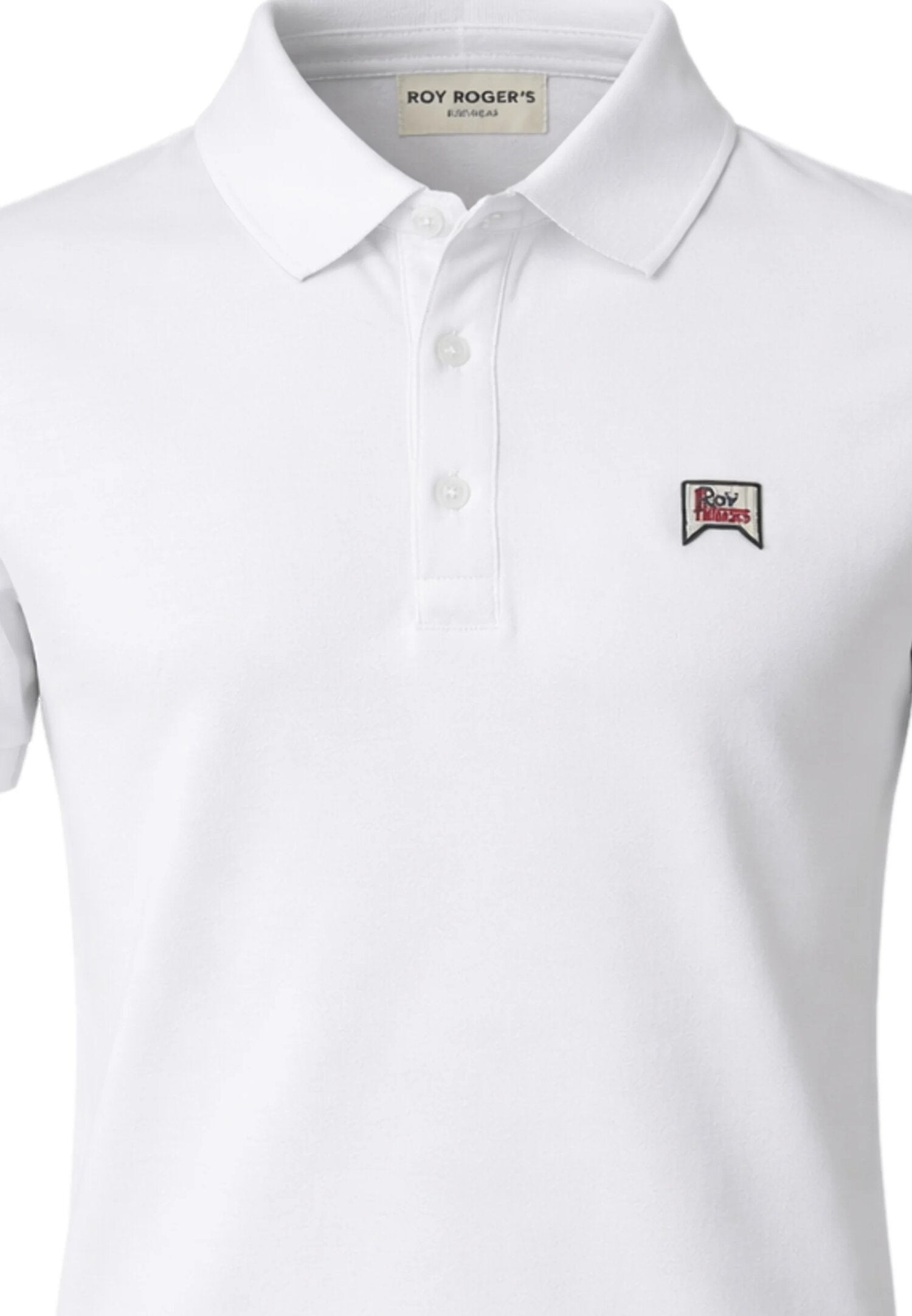 Roy Roger's Polo Bianco Con Logo Roy Davanti Bambino RG105_