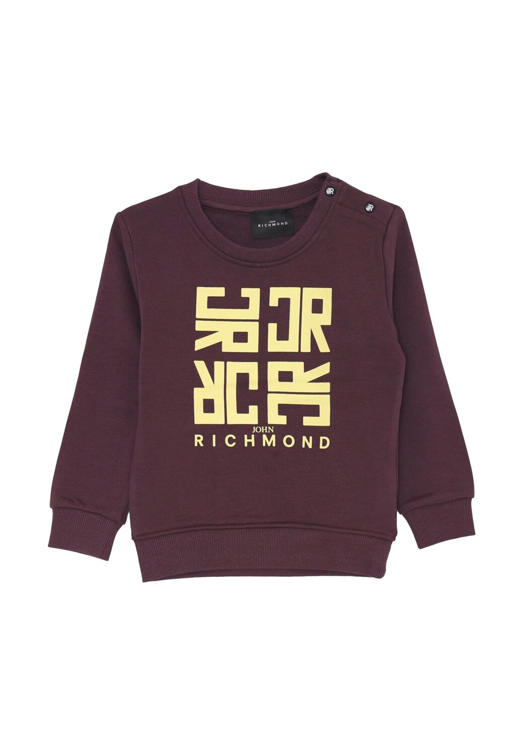 John Richmond completo neonato bordeaux con stampa gialla in cotone