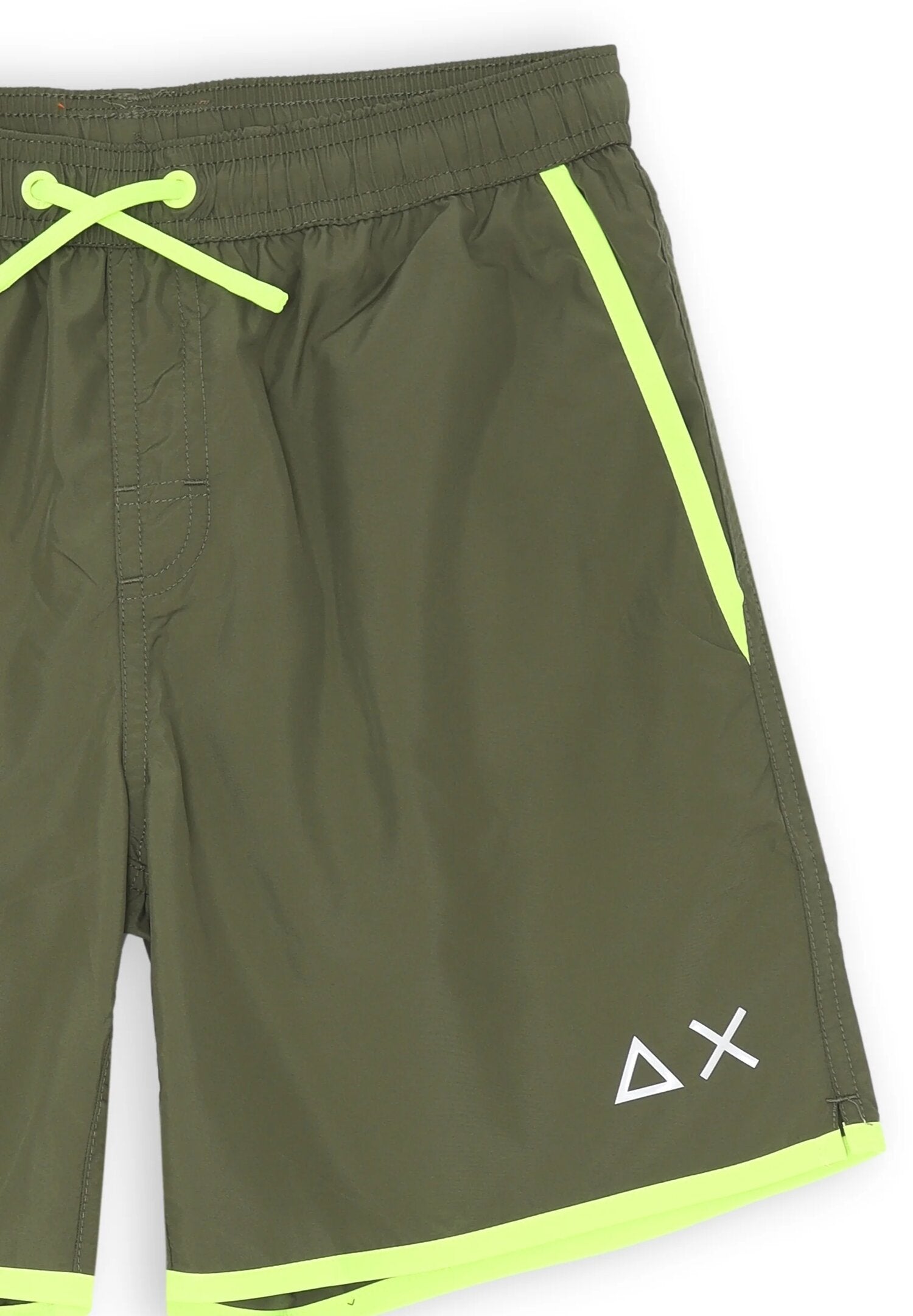 Sun68 costume verde militare con bordi lime fluo e logo AX stampato | CammarataMode