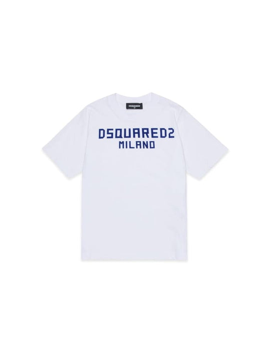 Dsquared t-shirt kids/junior con logo stampato sul petto in cotone bianco Bambino