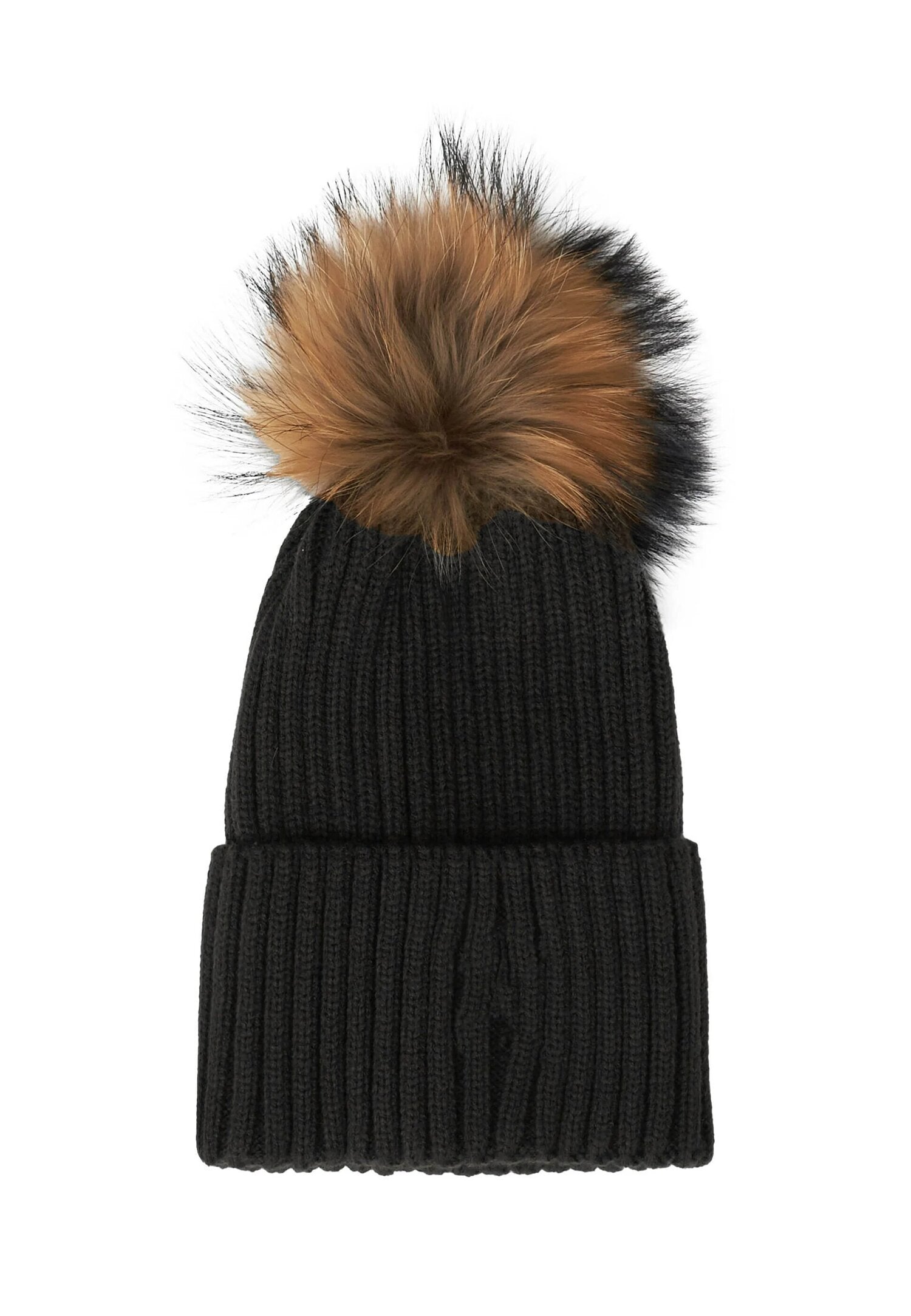 Refrigiwear Cappello Nero Donna Ponpon In Lana Cuffia Quotidiano AI25