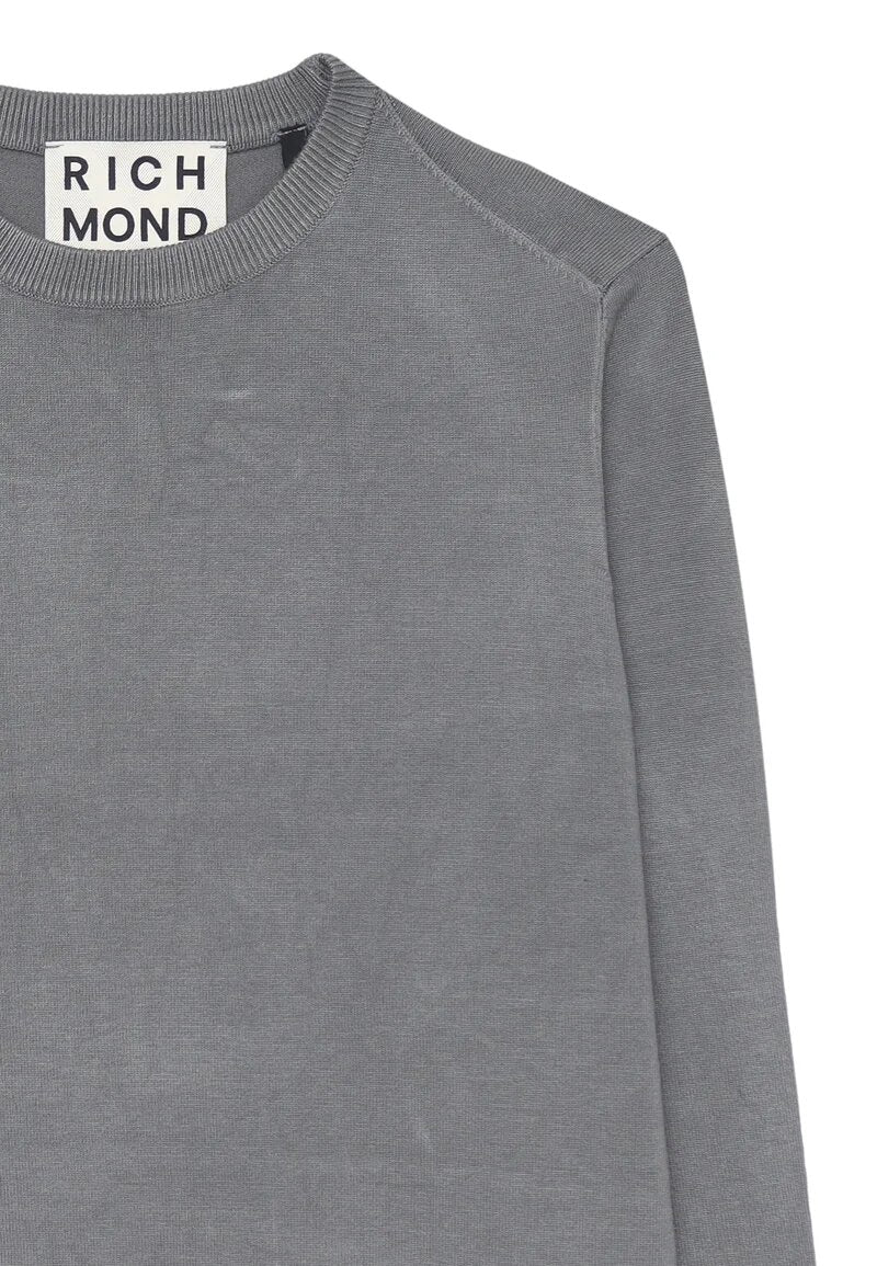 John Richmond felpa uomo grigio scuro in misto viscosa con logo - GRIGIO SCURO | CammarataMode