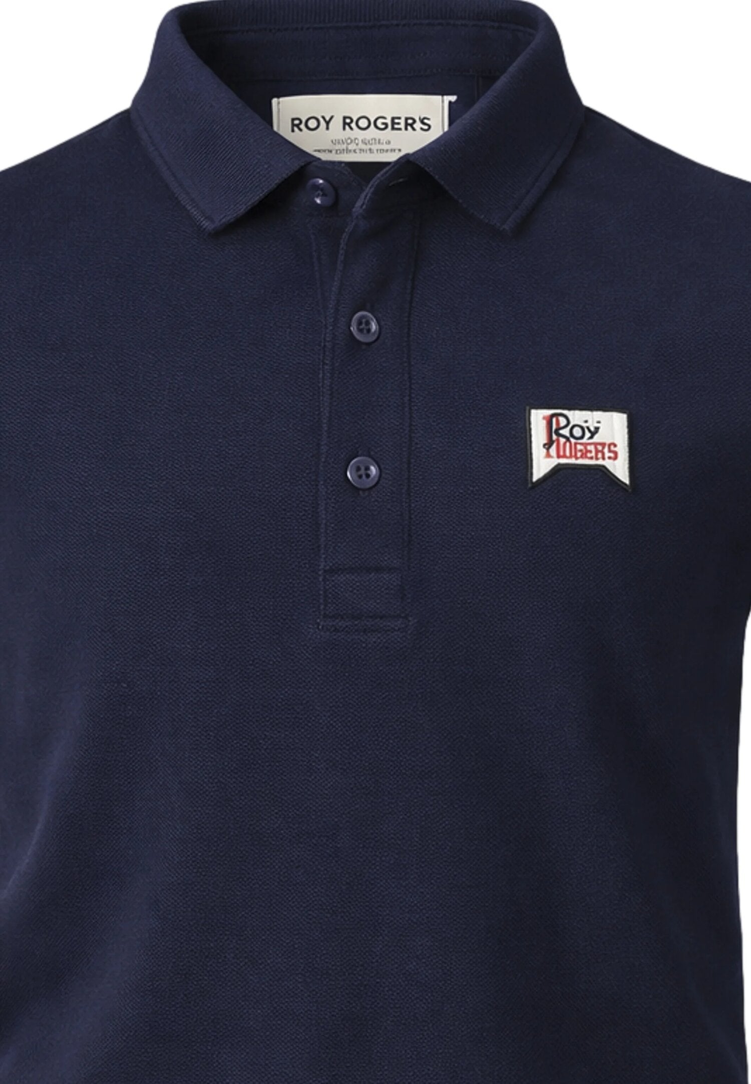 Roy Roger's Polo Blu Con Logo Sul Davanti Roy Neonato RG121_