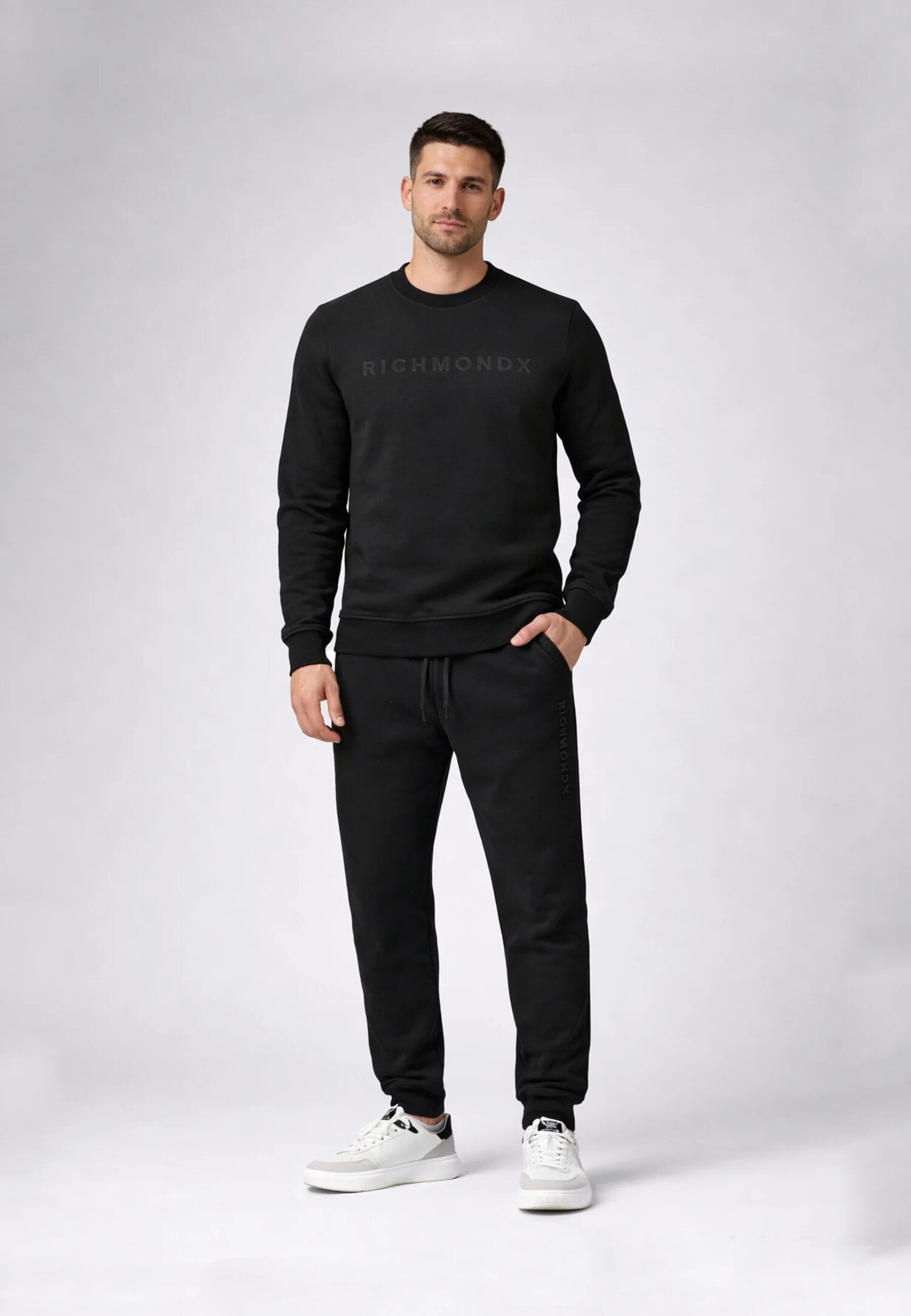 John Richmond Pantalone Tuta Uomo Nero Vita Regolabile UMP26008PA_