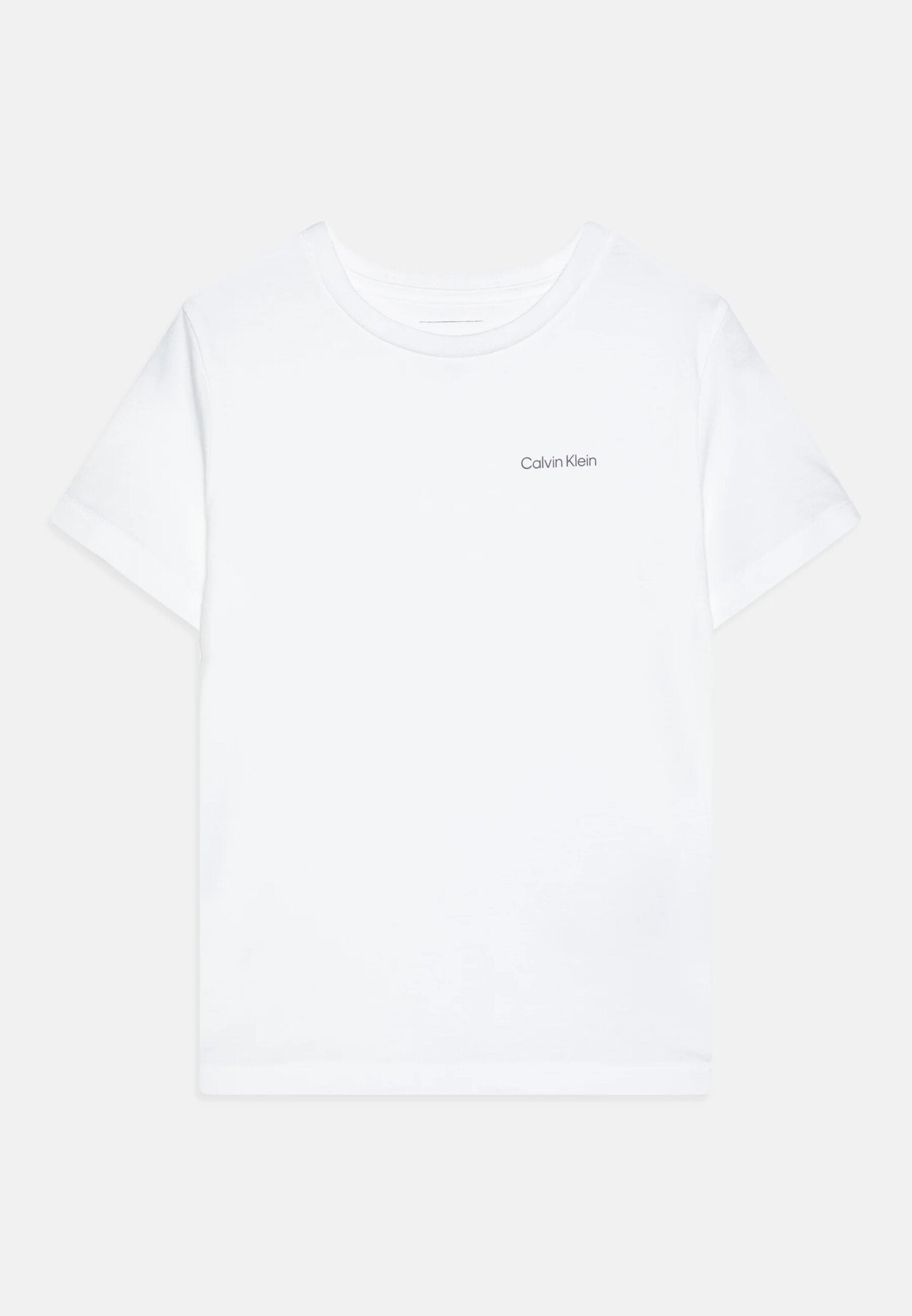 Calvin Klein Tshirt Bianca Bambino In Jersey Maniche Corte Quotidiano PE26