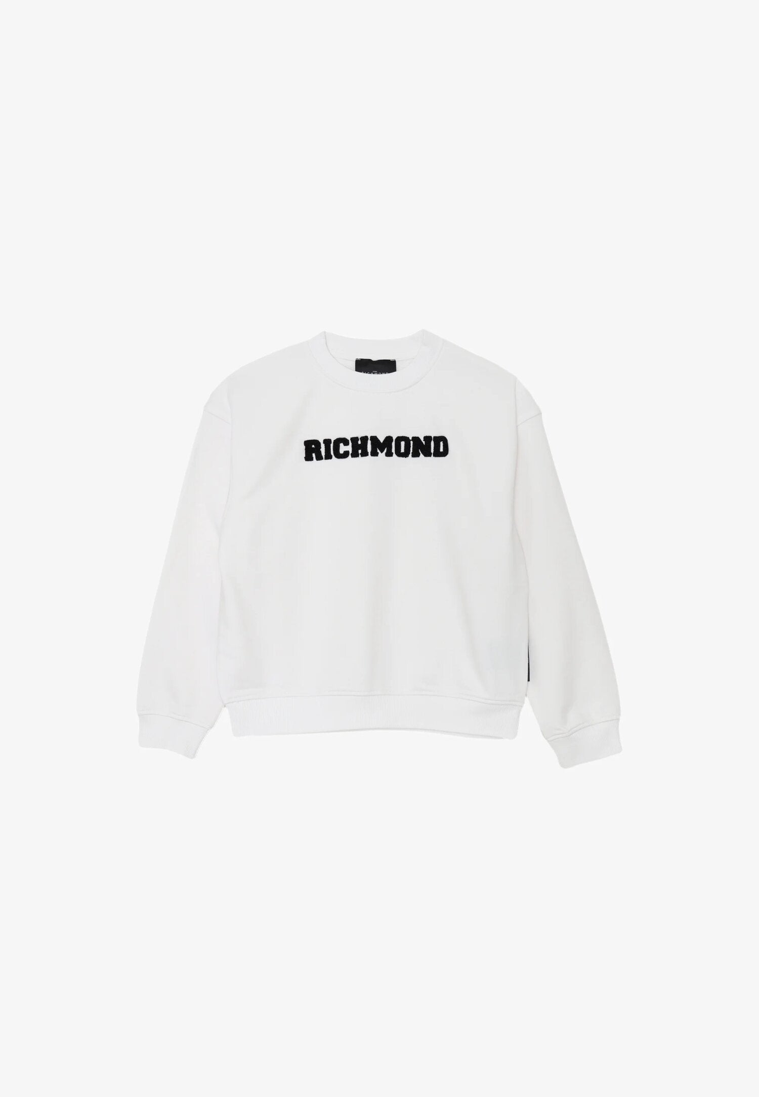 John Richmond Felpa Bianca Bambino In Cotone Girocollo Sportivo AI25