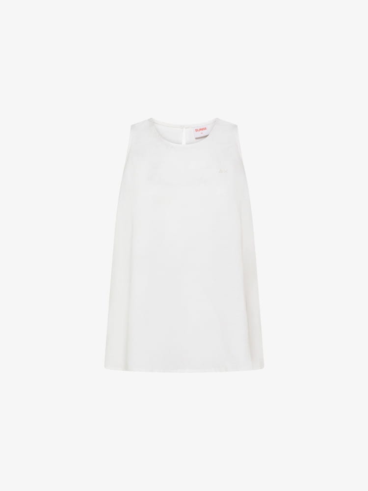 Sun68 canotta bianca donna mini logo