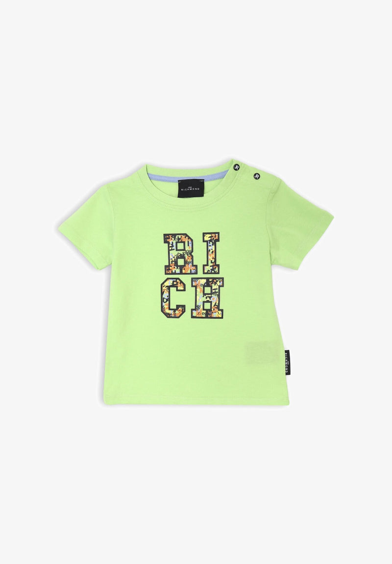 John Richmond Light Green Baby T Shirt Spring Summer 25 - VLIME | CammarataMode