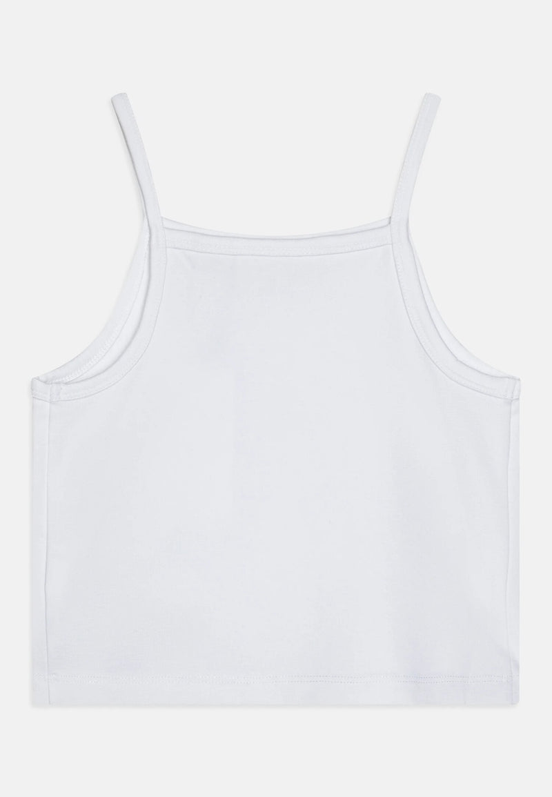Top corto Calvin Klein bianco per bambina - Primavera Estate 25 - BIANCO | CammarataMode