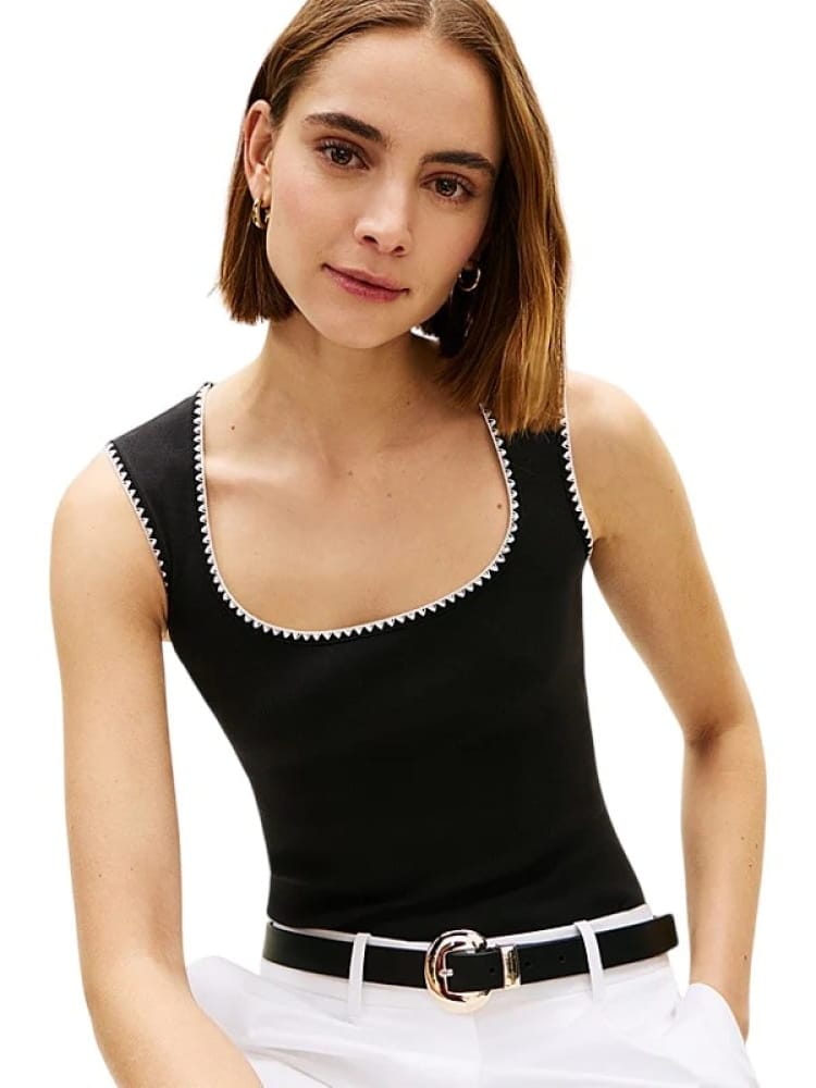 Tommy Hilfiger canotta nera donna mini logo