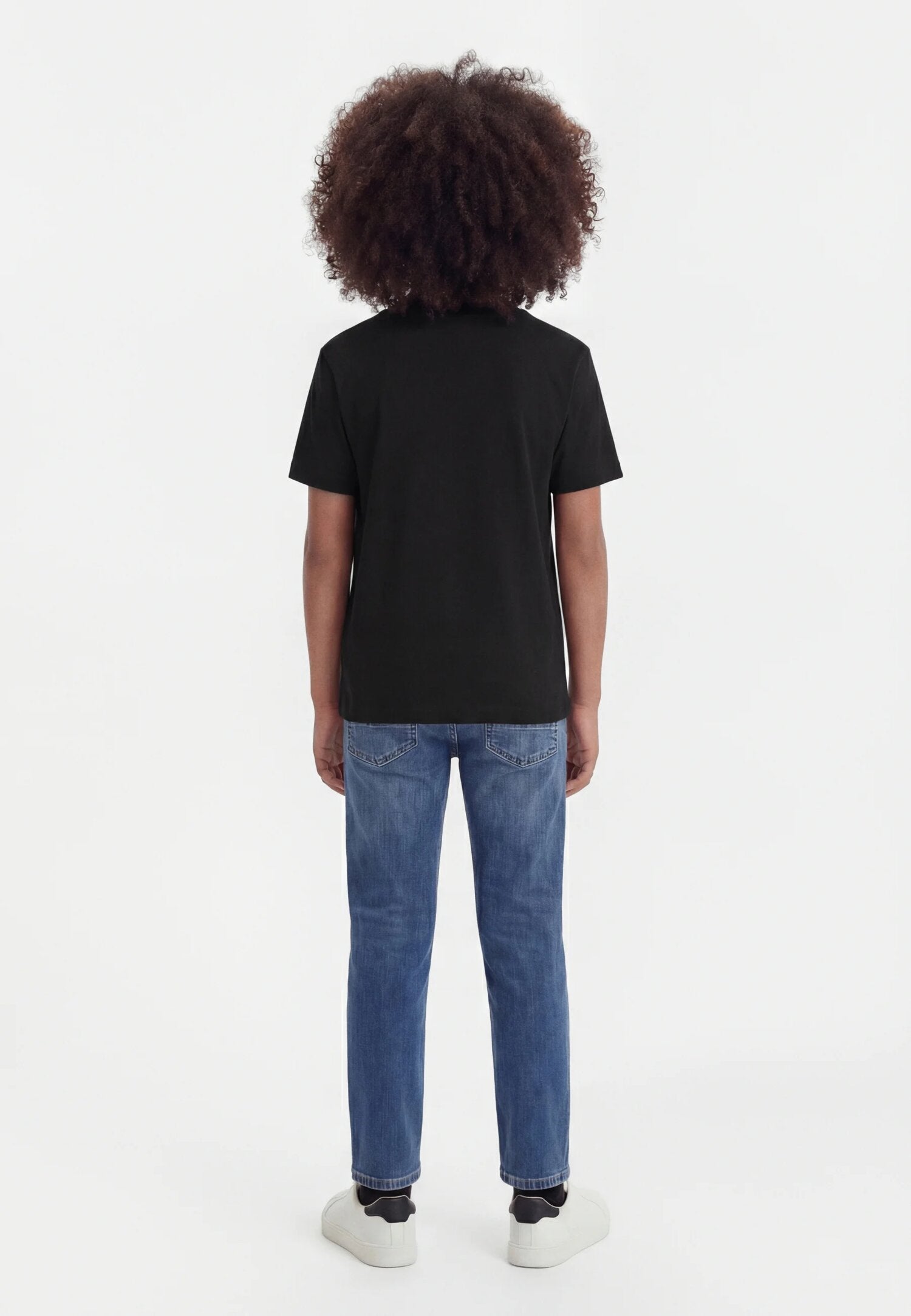 Calvin Klein Tshirt Nera Con Logo In Corsivo Bianco Bambino LVCKSJA07BBEH_