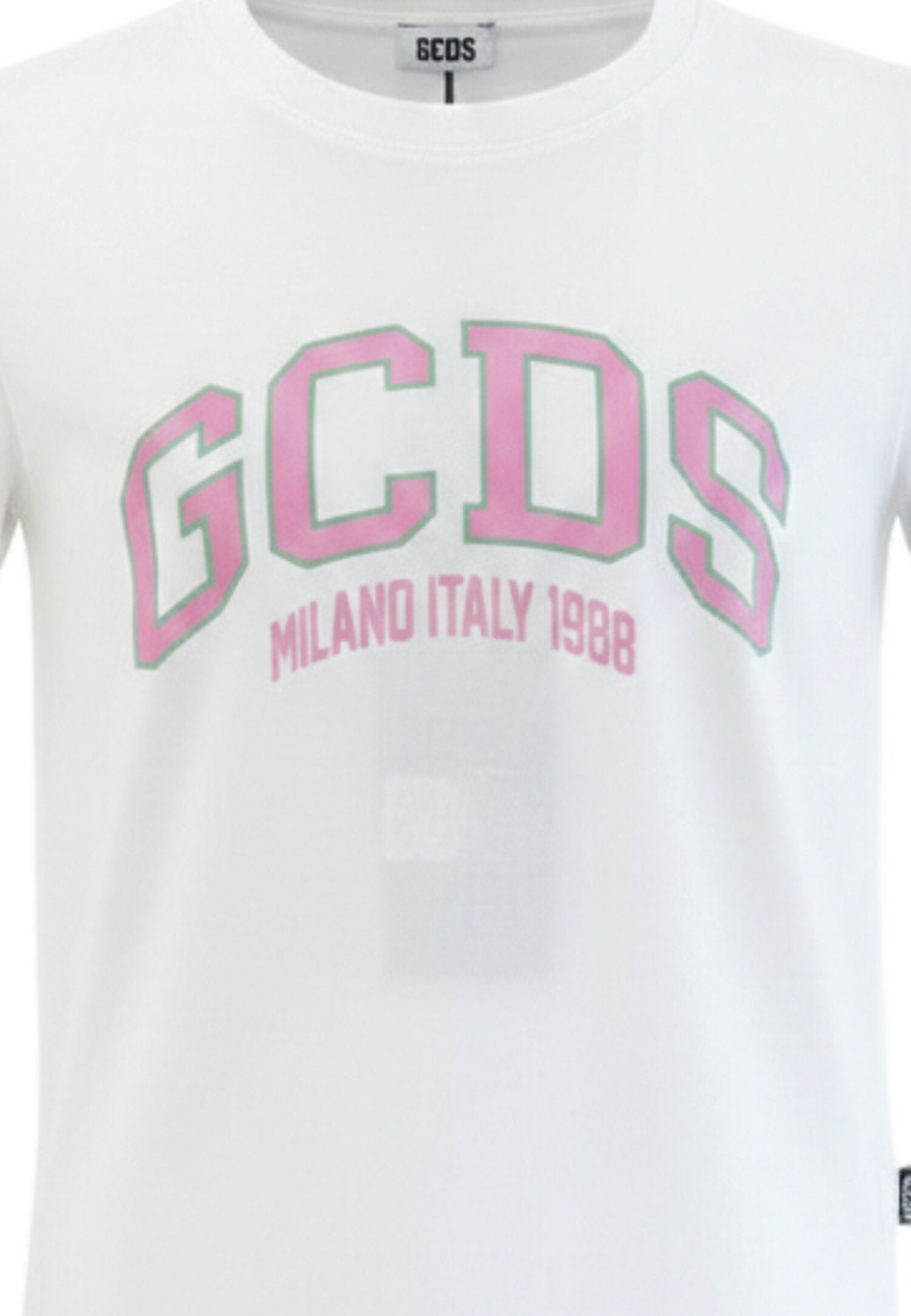 Gcds Tshirt Bianca Bambina Girocollo Estivo In Cotone 746237_