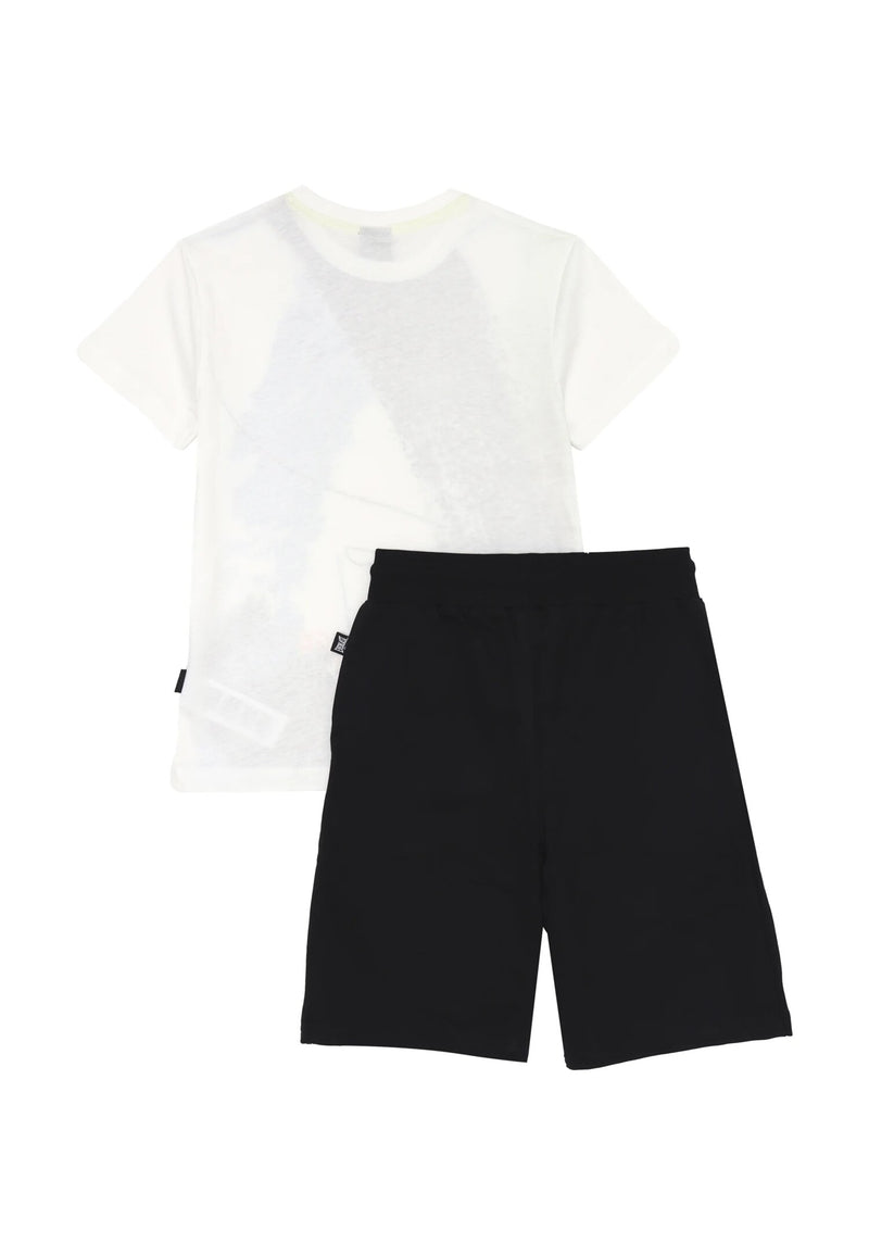Everlast Completo t-shirt e bermuda Bambino off white 8-16 anni grafico urbano - BIANCO | CammarataMode