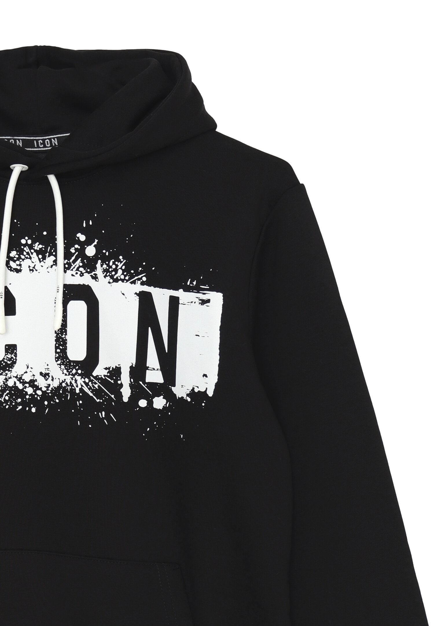 Icon Felpa Nero Bambino In Cotone Con Cappuccio Autunnale AI25