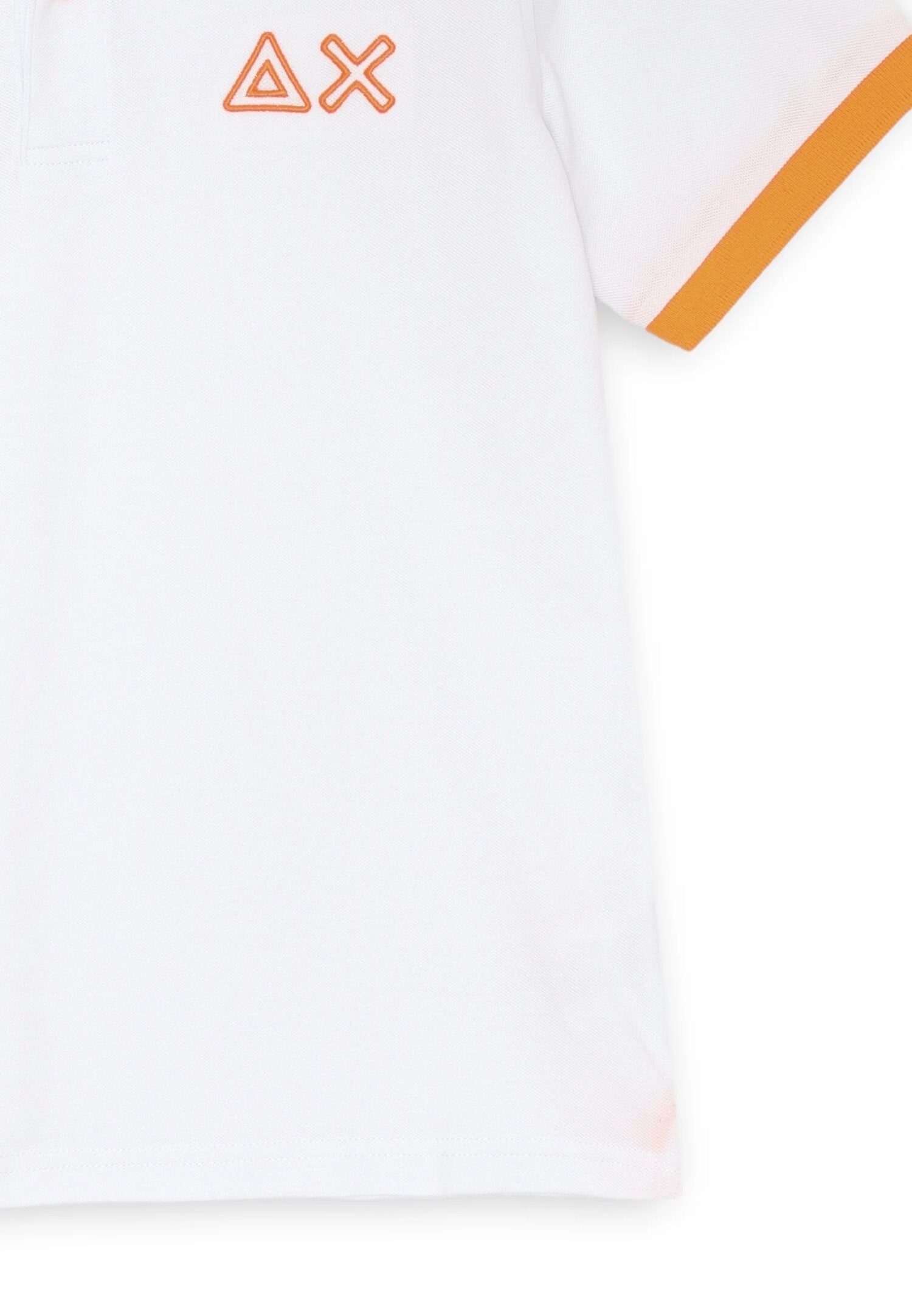 Polo bianca Sun68 bambino in cotone con dettagli arancioni e ricamo logo | CammarataMode