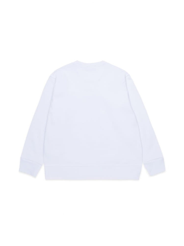 Dsquared2 felpa bianca bambino in cotone logo sul petto dettaglio logo