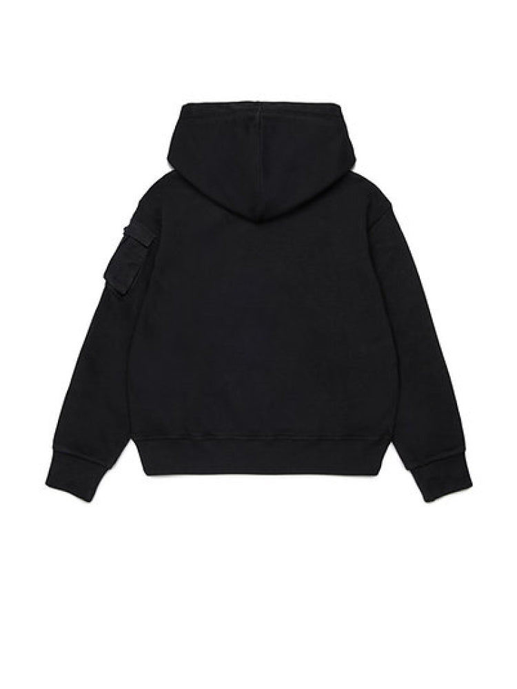 Dsquared2 felpa nera bambino in cotone con cappuccio logo sul petto dettaglio logo